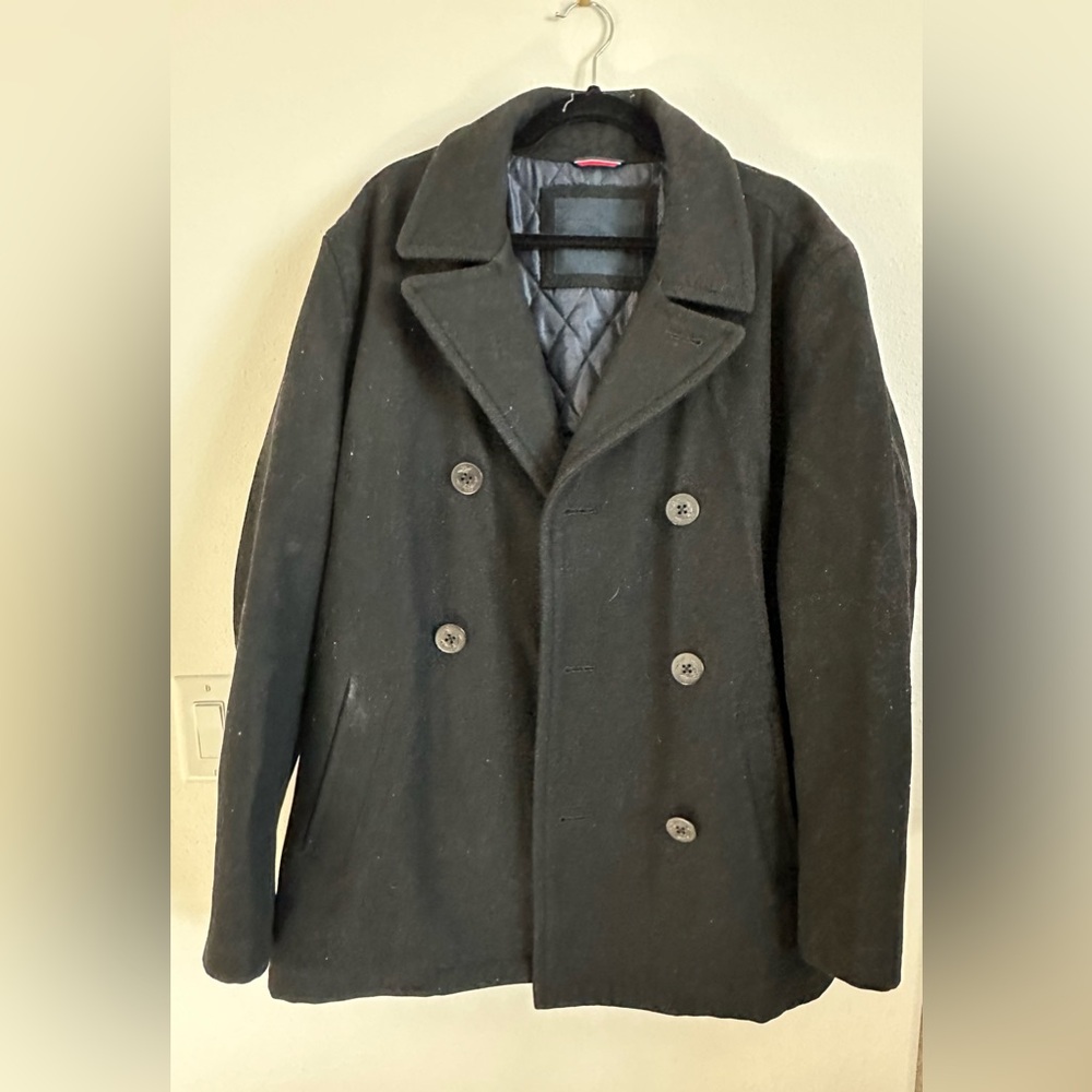 Men's Black Tommy Hilfiger Peacoat